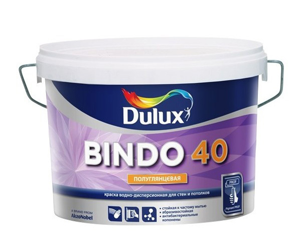Краска для стен и потолков Dulux Bindo 40 ( Биндо 40)  (4,5 .
